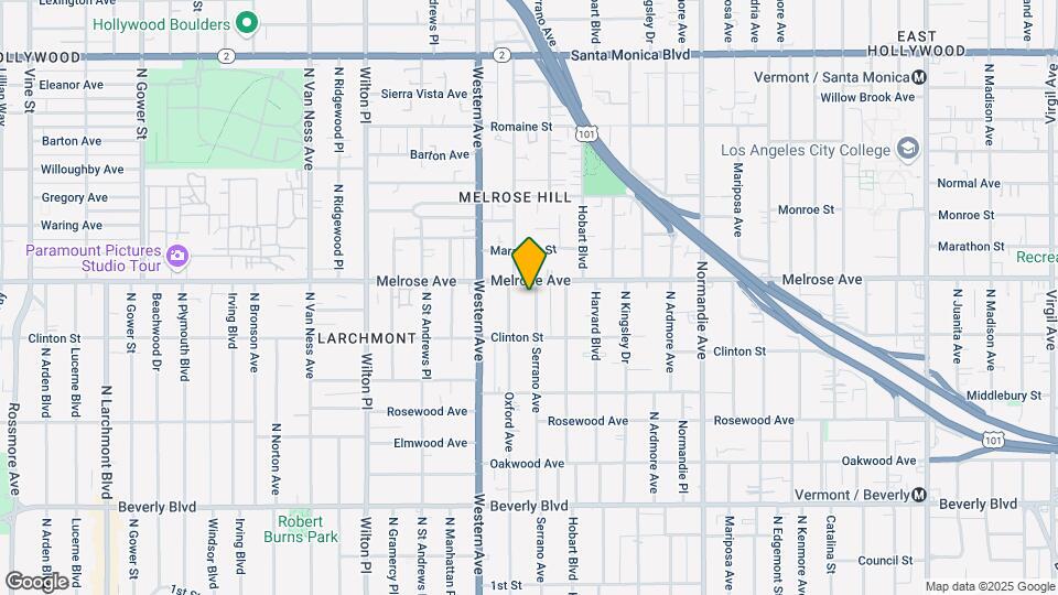 643 N Serrano Ave Map and Location Details