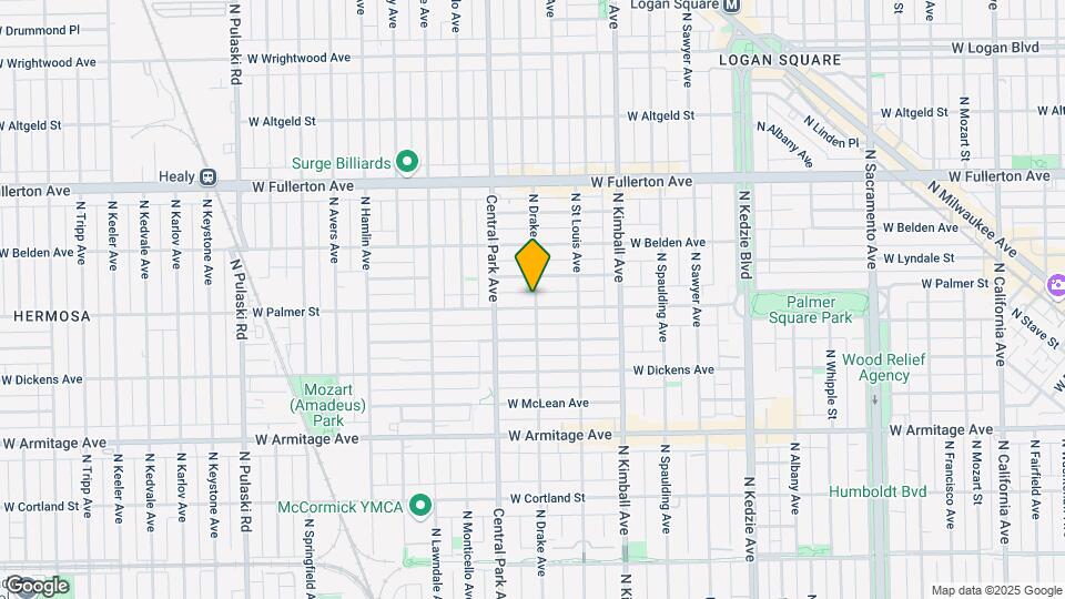 3544 W Palmer St, Unit C Map and Location Details