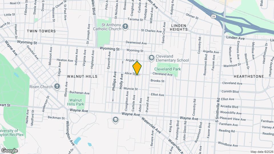 1210 Carlisle Ave Mapa y Detalles de la Ubicación