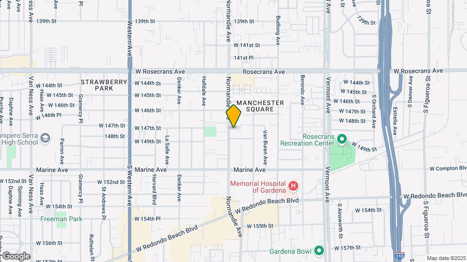 14730 S Normandie Ave Mapa y Detalles de la Ubicación