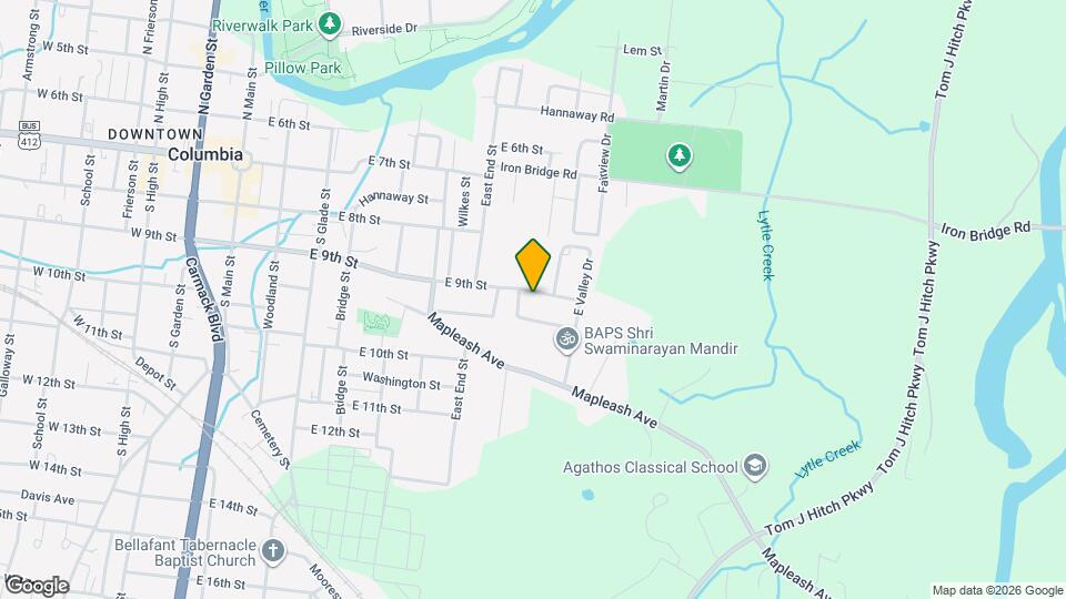 906 E 9th St Map and Location Details