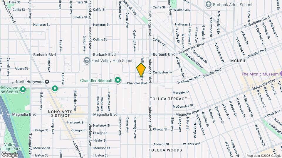 5419 Willowcrest Ave Map and Location Details