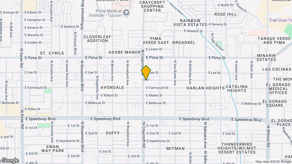 1424 N Craycroft Rd Map and Location Details