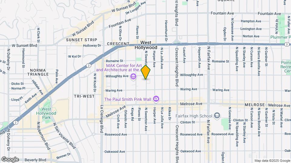827-833 N Sweetzer Ave Mapa y Detalles de la Ubicación