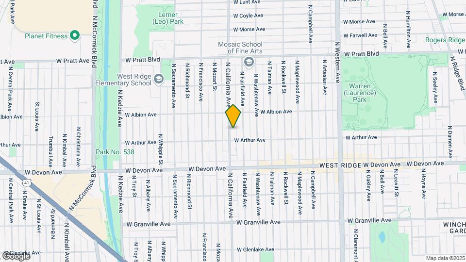 6517 N California Ave Map and Location Details