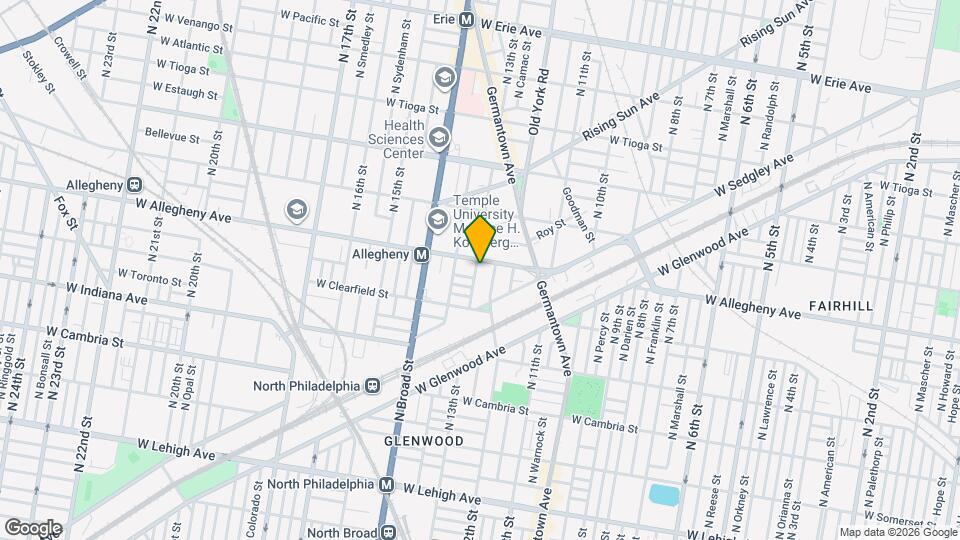 1240 W Allegheny Ave Map and Location Details