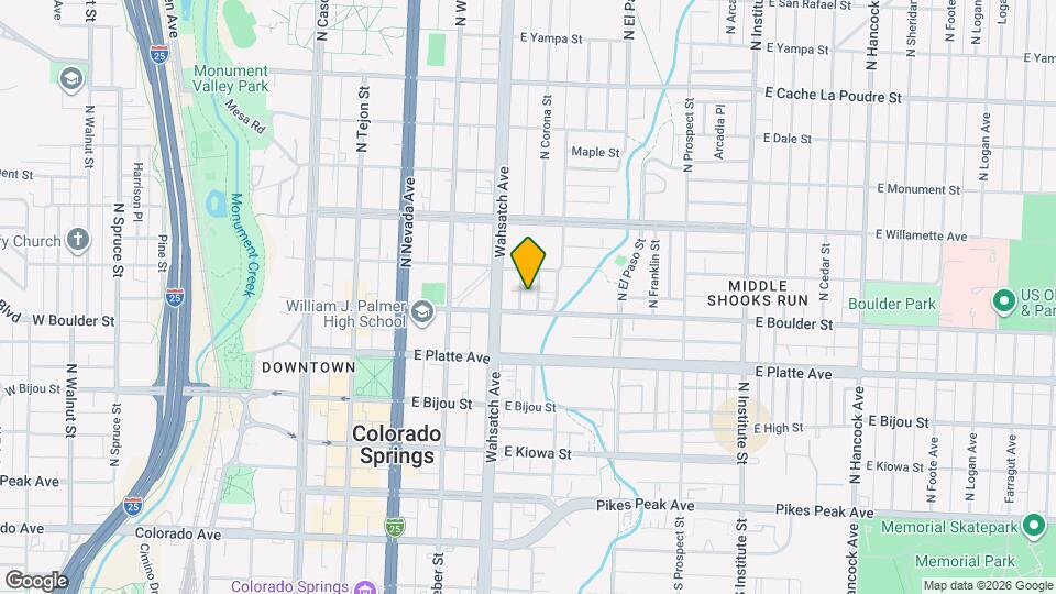 410 N Corona St, Unit A Map and Location Details