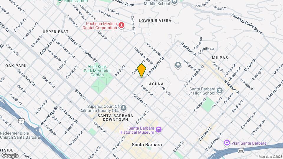 411 E Anapamu St Map and Location Details