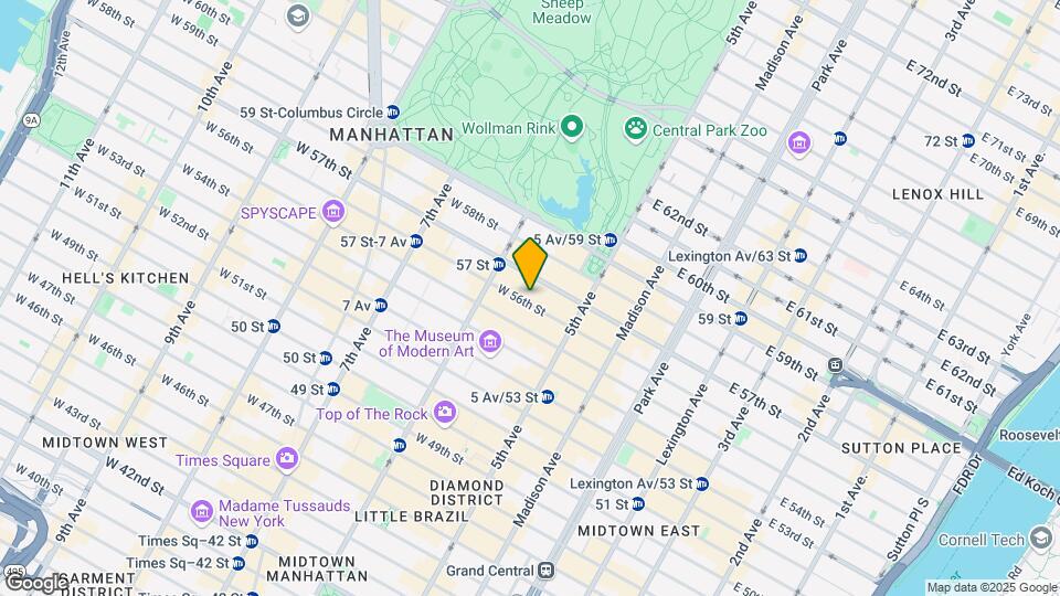 33 W 56th St Map and Location Details