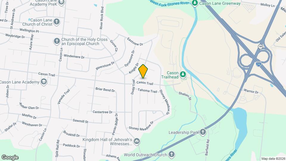 1238 Cason Trail Mapa y Detalles de la Ubicación