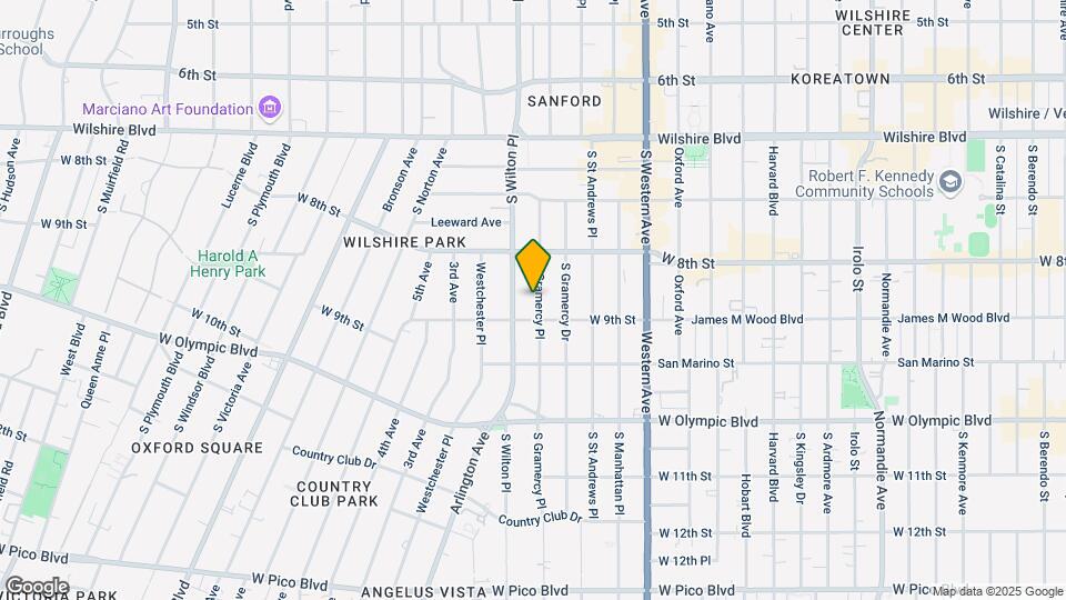851 S Gramercy Pl Mapa y Detalles de la Ubicación