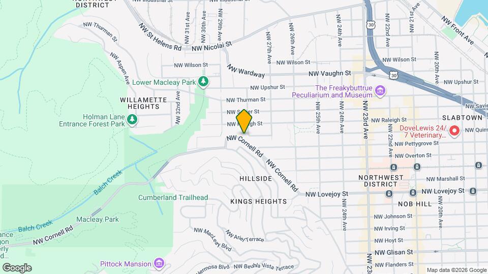 2831 NW Cornell Rd Map and Location Details