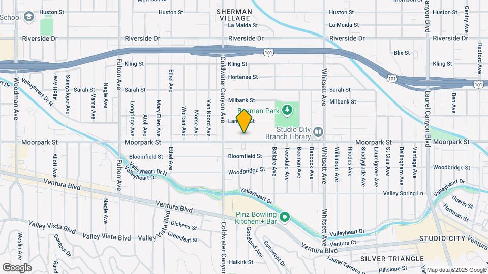 12817 Moorpark St Map and Location Details