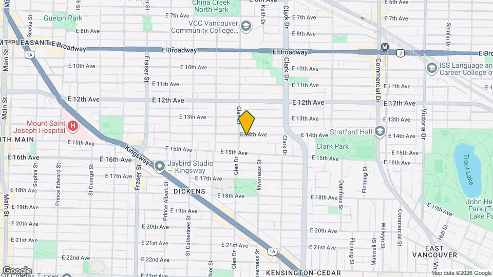 1130 E 14th Ave, Unit 2 Map and Location Details