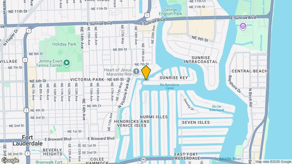 1919 Sunrise Key Blvd Mapa y Detalles de la Ubicación