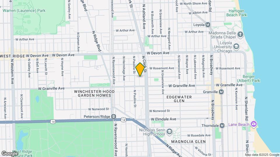 1619 W Thome Ave-Unit -1619-1S Map and Location Details