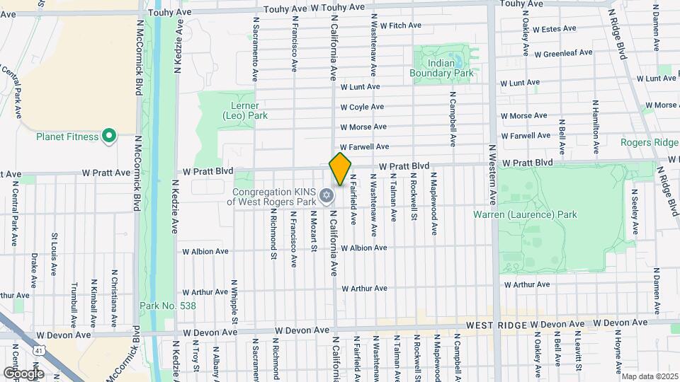 6725 N California Ave Map and Location Details