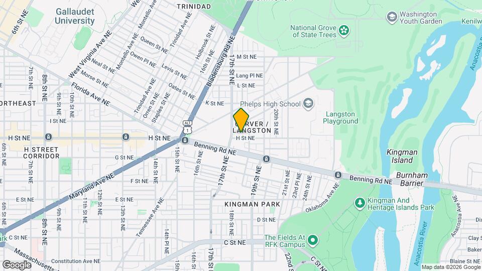 1720 H St NE Map and Location Details