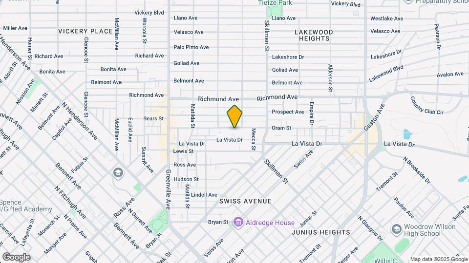 5936 Oram St, Unit 5936 Upstairs Right Map and Location Details