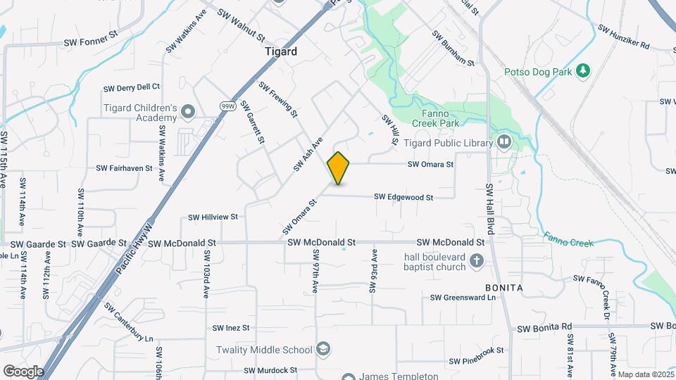 9515 SW Edgewood St Map and Location Details
