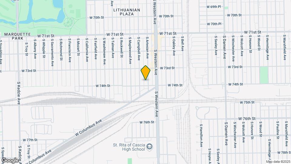 7344 S Artesian Ave Map and Location Details