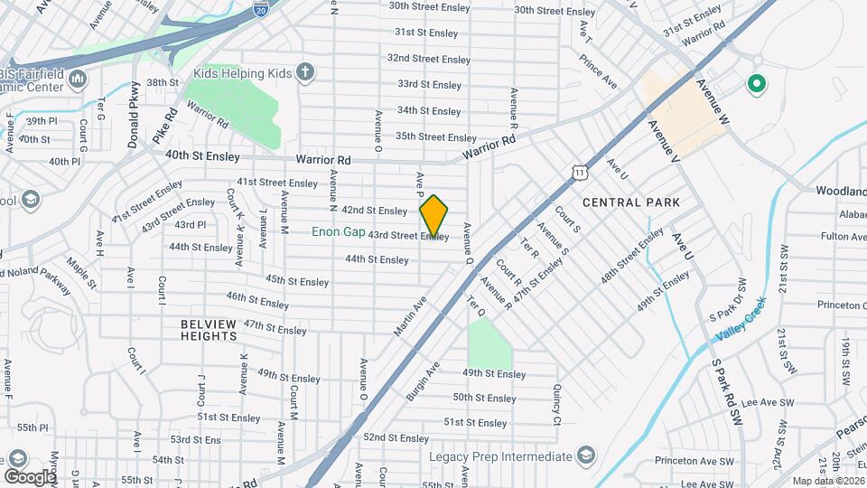 1607 43rd Street Ensley Map and Location Details