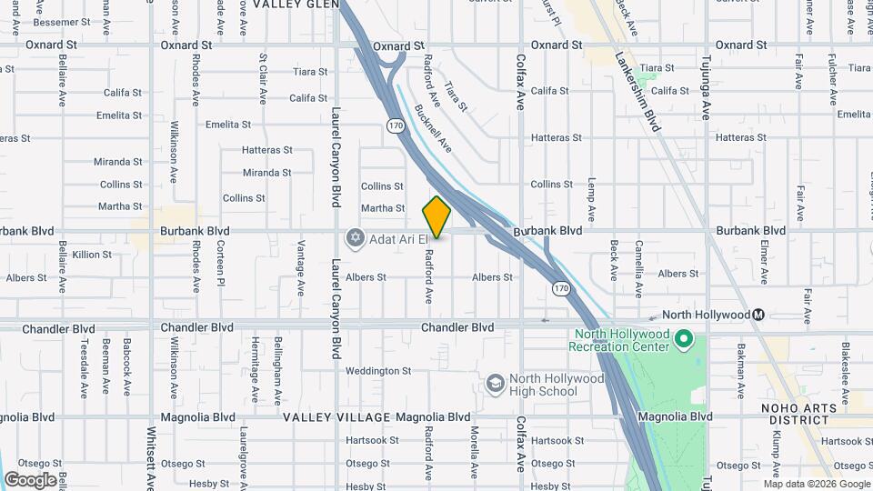 5542 Radford Ave Map and Location Details