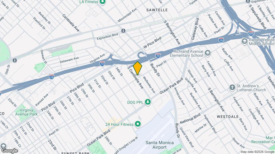 2496 S CENTINELA Ave Mapa y Detalles de la Ubicación