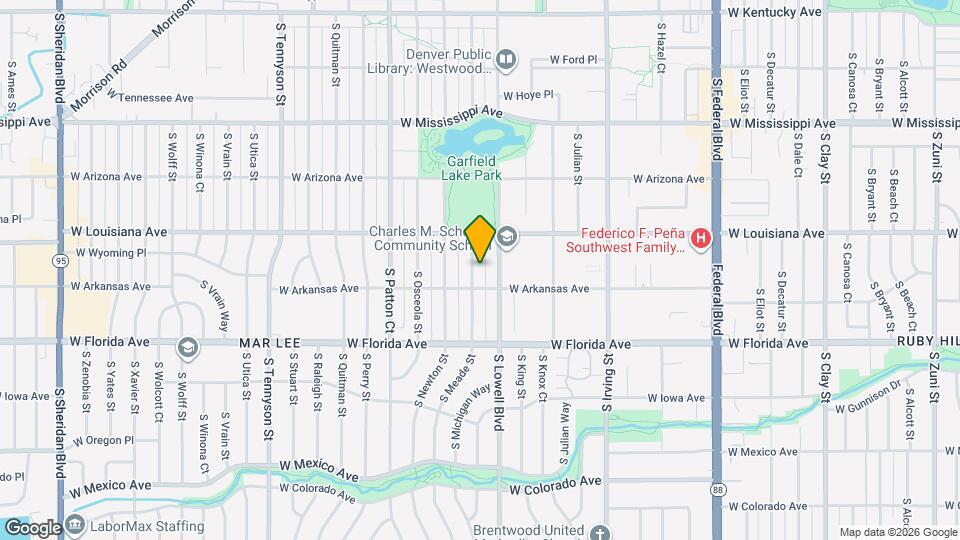 1370 S Meade St Map and Location Details