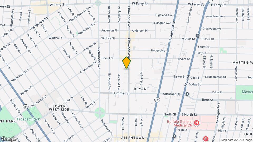382 Elmwood Ave Map and Location Details