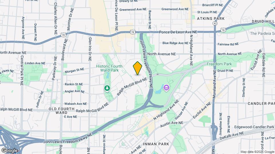 828 Ralph McGill Blvd NE Map and Location Details