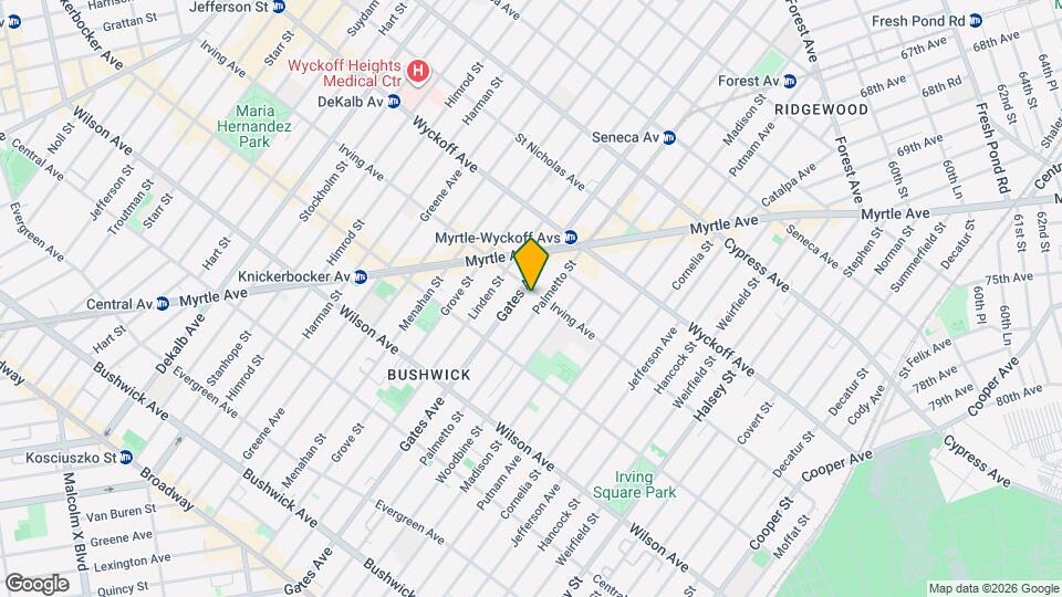 IRVING AVENUE / Spacious Bushwick 2-Bed, Unit 4A Map and Location Details