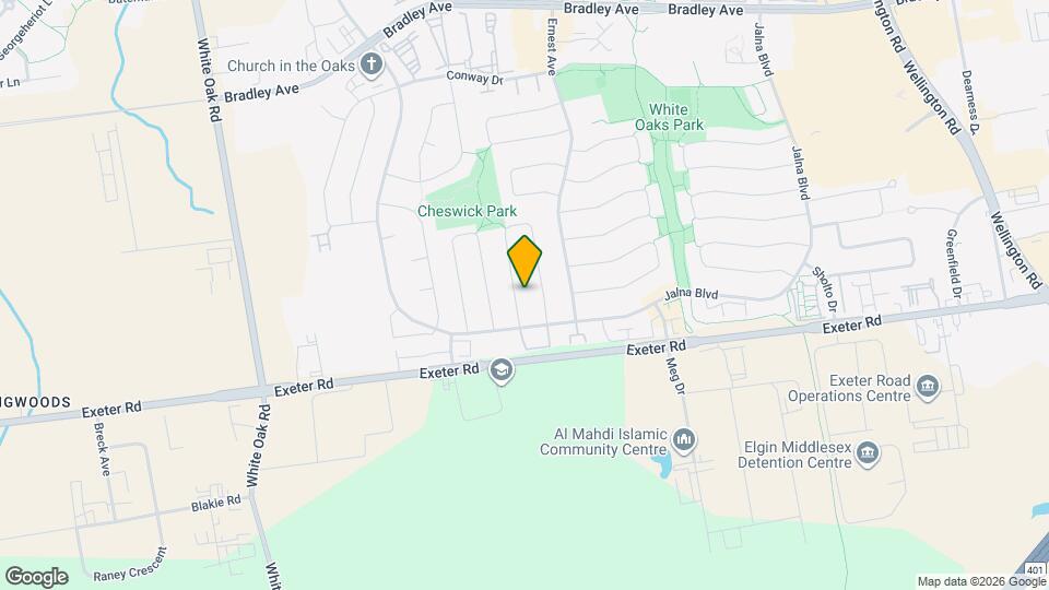 105 Augusta Crescent Map and Location Details