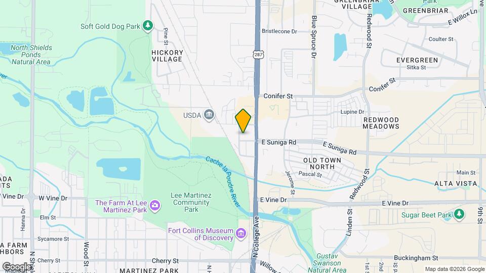 Beautiful 3-Bedroom Home in the Heart of Old Town Fort Collins! Map and Location Details