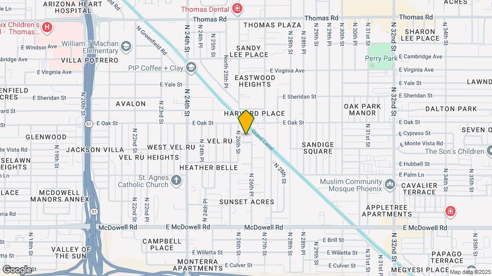 2614 E Monte Vista Rd Map and Location Details