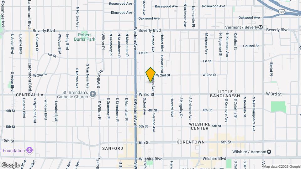 233 S Serrano Ave Map and Location Details