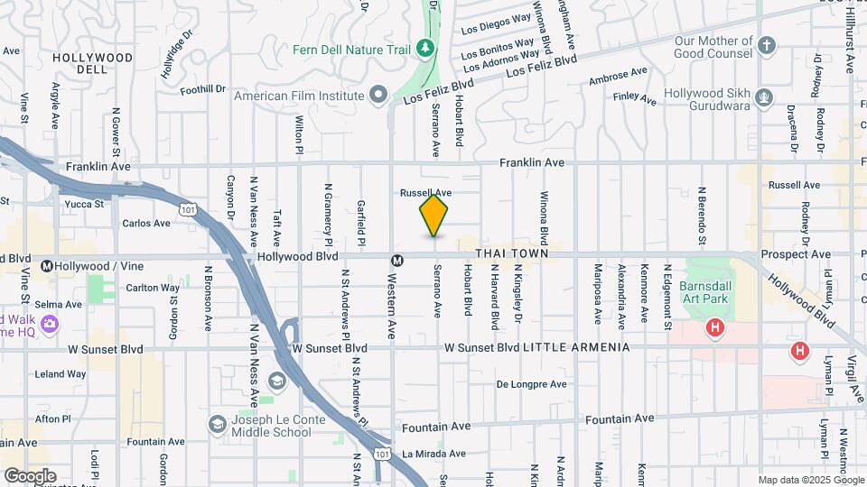 1713 N Serrano Ave Map and Location Details