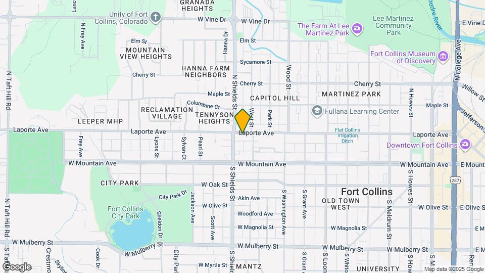 1019 Laporte Ave Map and Location Details