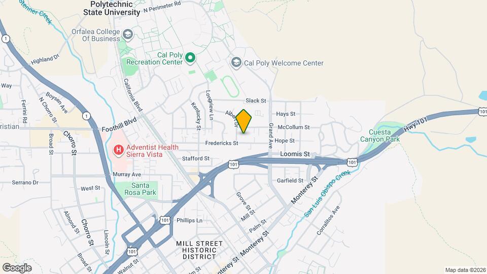 1632 Fredericks St Map and Location Details