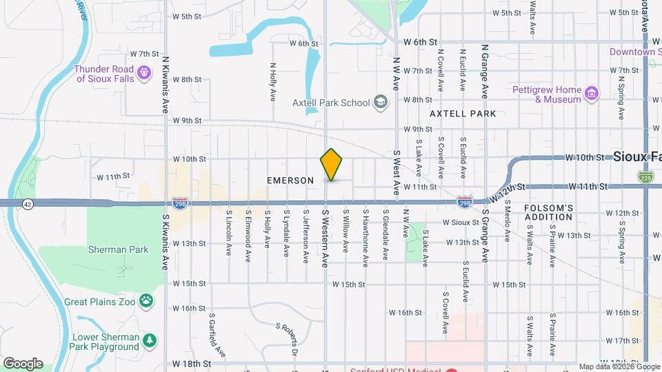 1733 W 11th St Map and Location Details