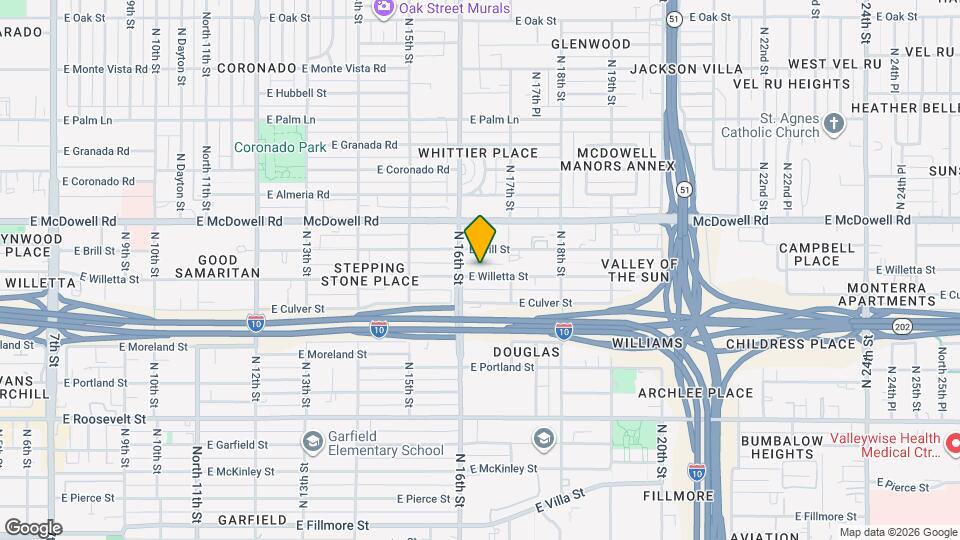 1616 E Willetta St Map and Location Details