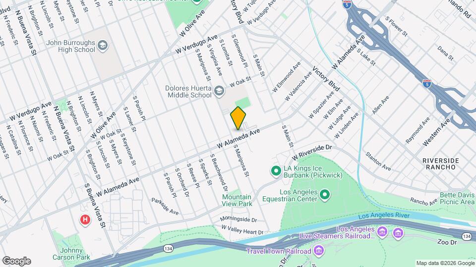 1207 W Alameda Ave, Unit 1207 1/2 Mapa y Detalles de la Ubicación