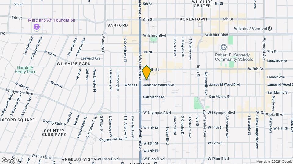 849 S Oxford Ave Mapa y Detalles de la Ubicación