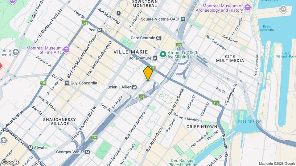 1170 Rue Saint-Antoine O Map and Location Details