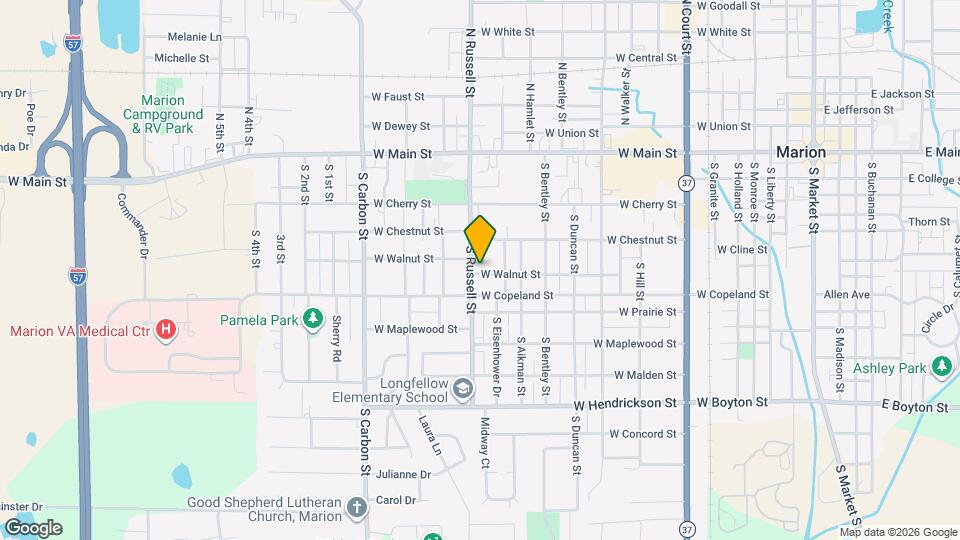 1412 W Walnut St Map and Location Details