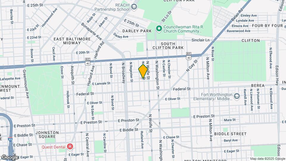 1804 E Lanvale St Map and Location Details