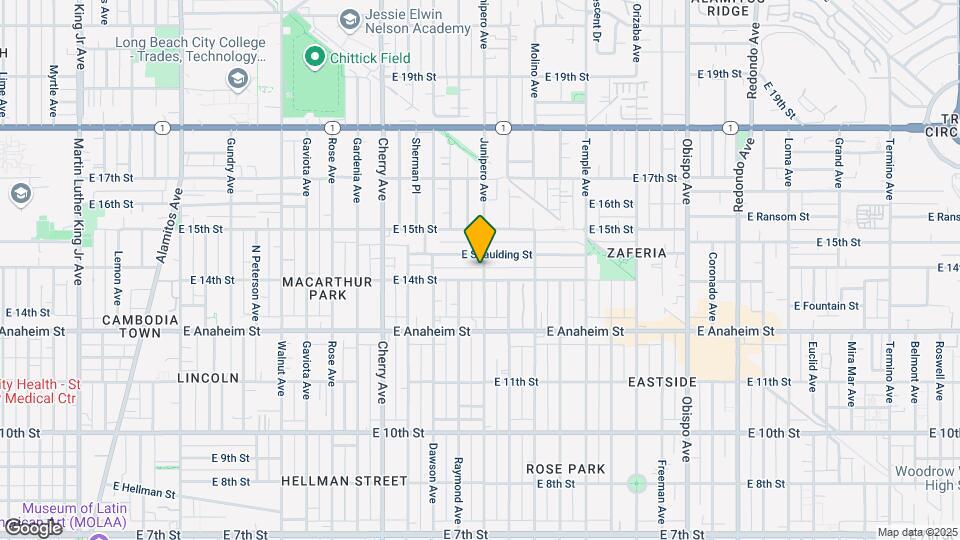 1409 Junipero Ave Map and Location Details