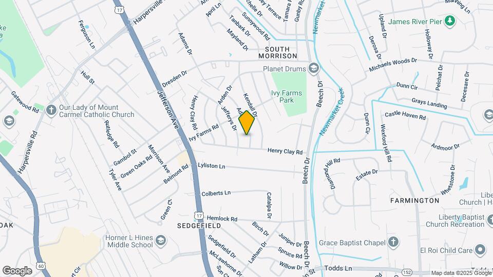 105 Adams Dr Mapa y Detalles de la Ubicación