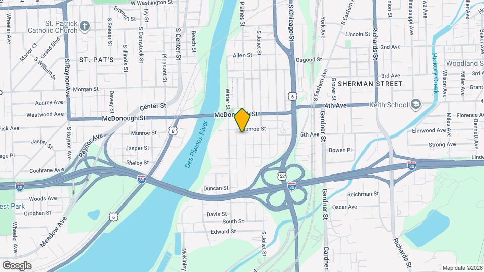 457 S Des Plaines St, Unit Rear Map and Location Details