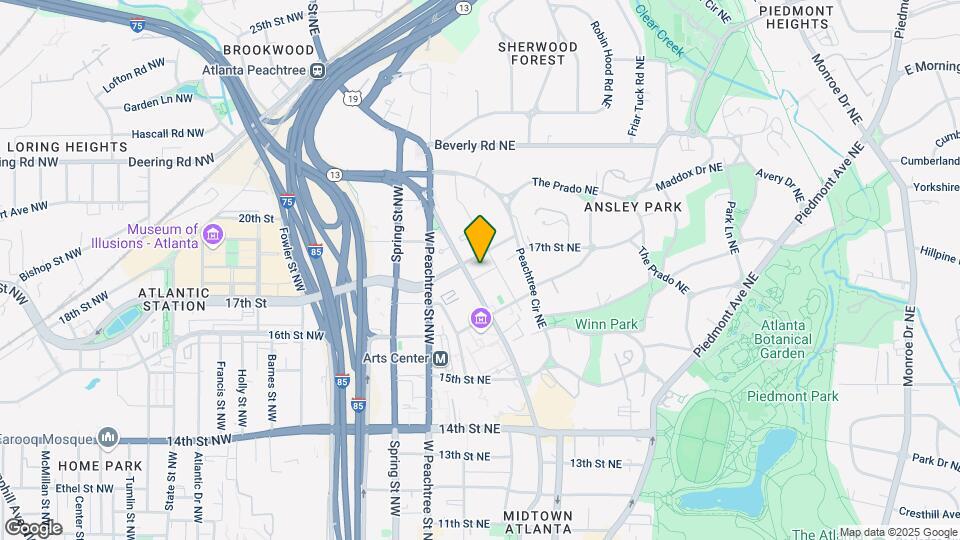 1375 Peachtree St NE, Unit 1914 Map and Location Details